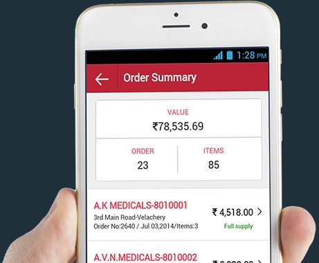 Mobile app for wholesale distributor salesman Real time stock information for distribution business